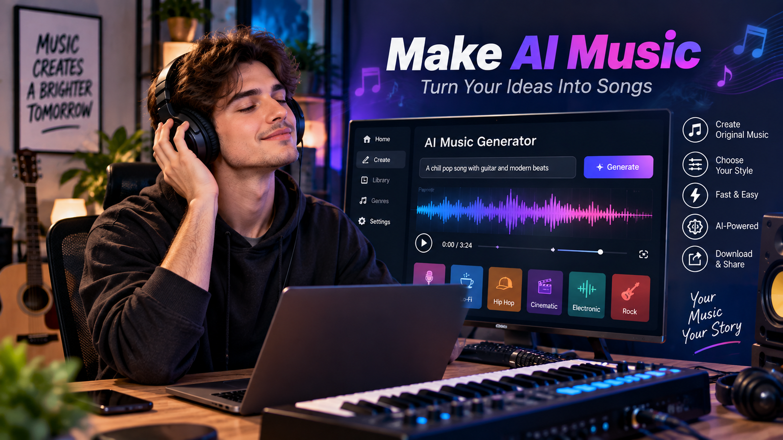 make ai music
