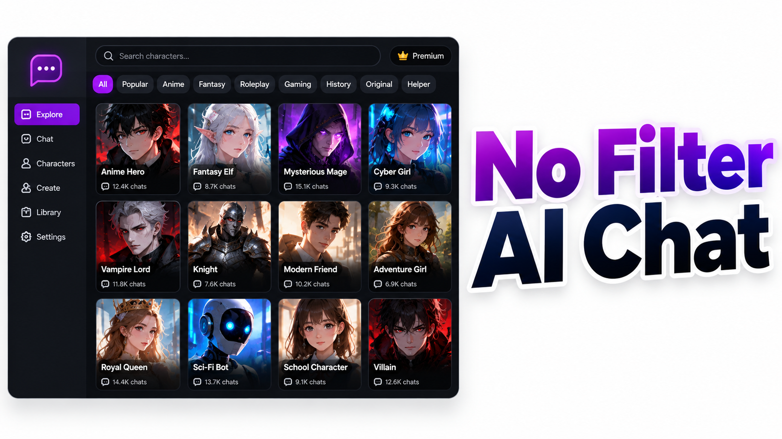 no filter ai chat